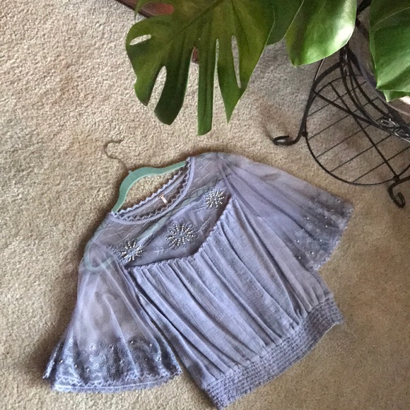 Free People Tops - Free people lilac bohemian blouse